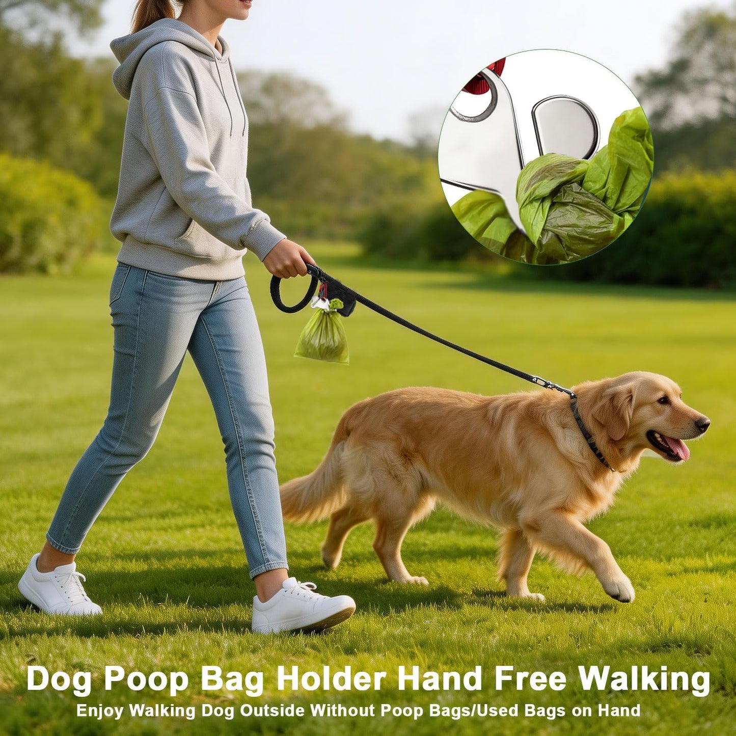 Dog Poop Bag Holder Leash Dogs Waste Bag Dispenser Metal Carrier Red Clip 2