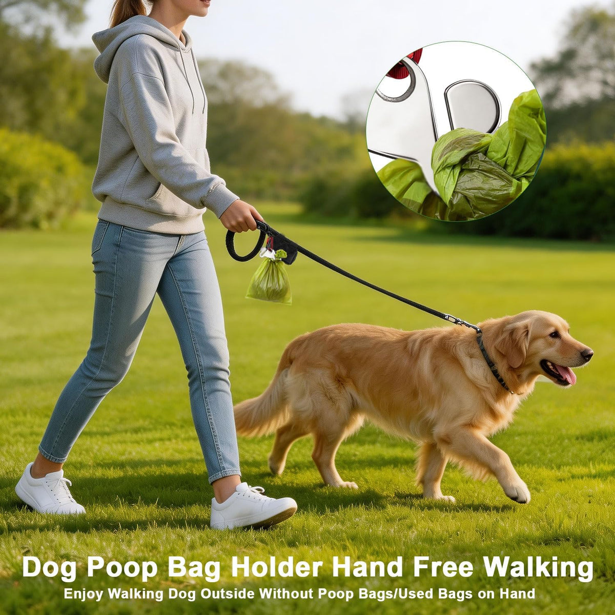 Dog Poop Bag Holder Leash Dogs Waste Bag Dispenser Metal Carrier Red Clip 2
