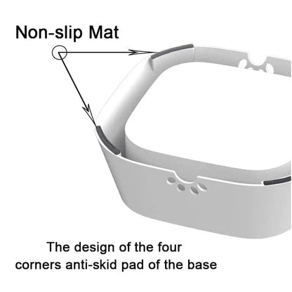 All Dogs Love floating water bowl base featuring non-slip corner pads to prevent sliding and spills on floors